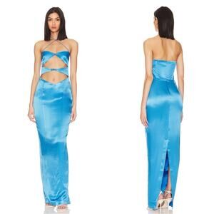 SAU LEE Palmer Cutout Bodycon Azure Blue Maxi Dress Size 00